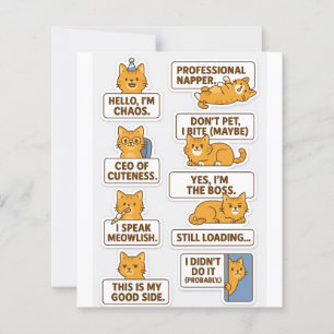 "Funny & Cute Cat Stickers - Skrapbook & Craft Anv