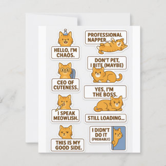 "Funny & Cute Cat Stickers - Skrapbook & Craft Anv