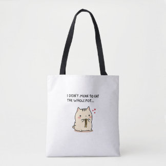 Funny Cute Cat Tote – Noodle Lover Kawaii Bag Tygkasse