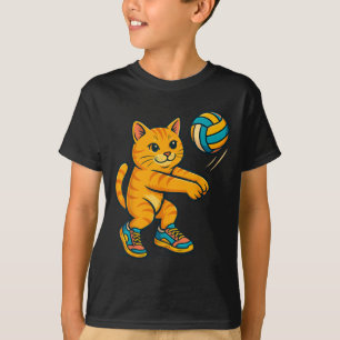 Funny Cute Cat Volleyball Player Fläkt Tee Trainer