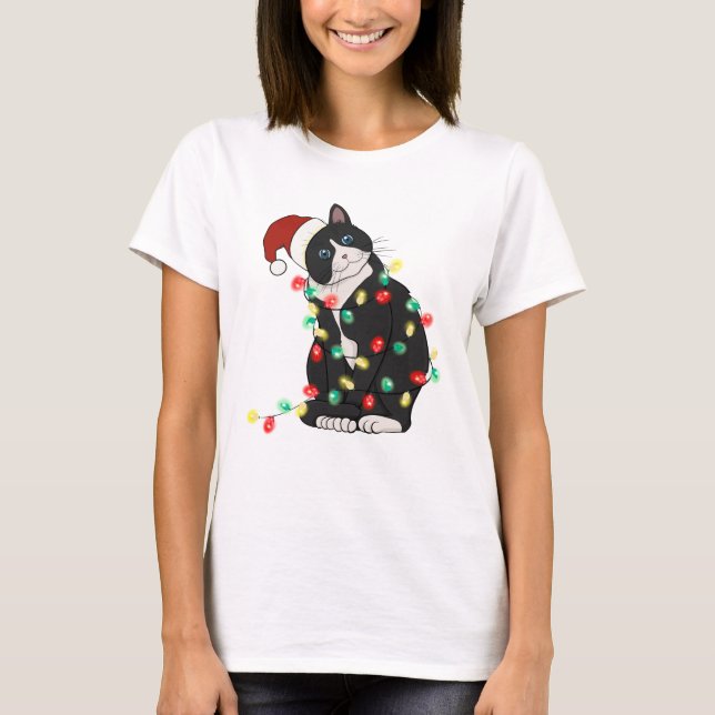 Funny Cute Catmas Cat T Shirt (Framsida)