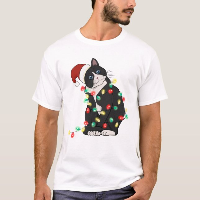 Funny Cute Catmas Cat T Shirt (Framsida)
