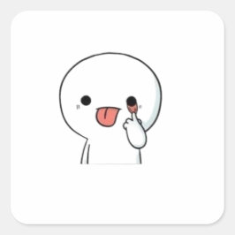 Funny Cute Chibi Character Sticker Fyrkantigt Klistermärke