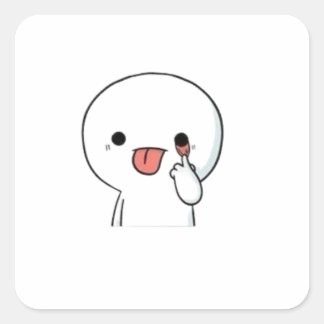 Funny Cute Chibi Character Sticker Fyrkantigt Klistermärke