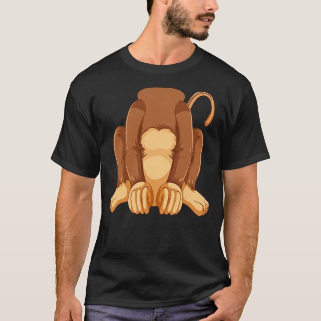 Funny Cute chimpanzee Animal Matching Monkey costu T Shirt (Framsida)
