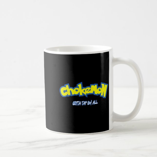 Funny Cute Chokemon Jiu Jitsu  Kaffemugg (Höger)