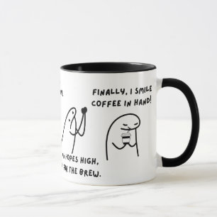 Funny Cute Coffee Älskare Tecknad God morgon Mugg