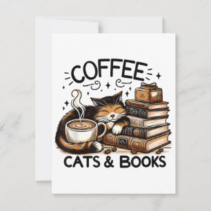 Funny Cute Coffee Cats Bokar Älskare Gift Idea Wom Anteckningskort