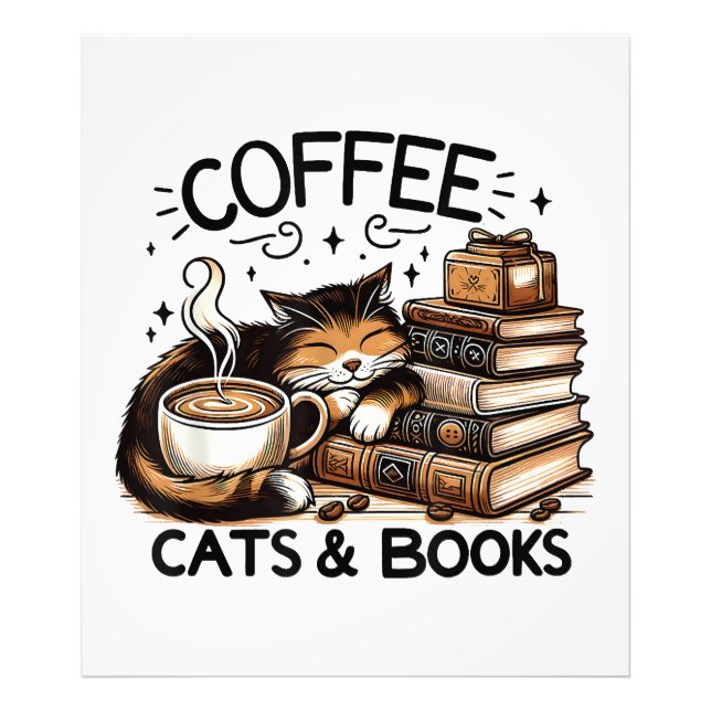Funny Cute Coffee Cats Bokar Älskare Gift Idea Wom Fototryck (Framsidan)