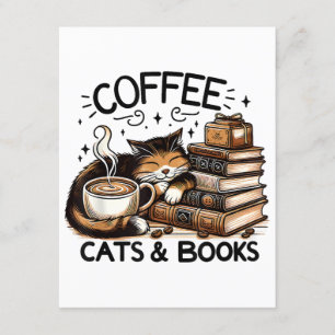 Funny Cute Coffee Cats Bokar Älskare Gift Idea Wom Tilläggskort