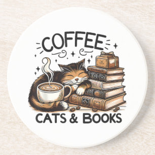 Funny Cute Coffee Cats Bokar Älskare Gift Idea Wom Underlägg
