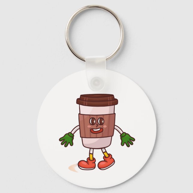 Funny Cute Coffee Nyckelring (Framsida)