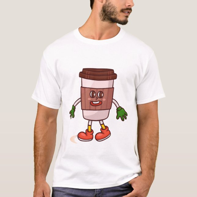 Funny Cute Coffee T Shirt (Framsida)