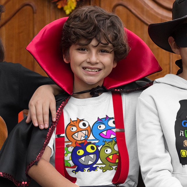 Funny Cute Colorful Halloween Monster Friends Kid T-shirt (Funny Cute Colorful Halloween Monster Friends Kid T-Shirt)