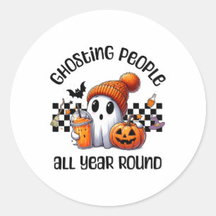 Funny Cute Creepy Ghost Halloween Graphic Kids Adu Runt Klistermärke