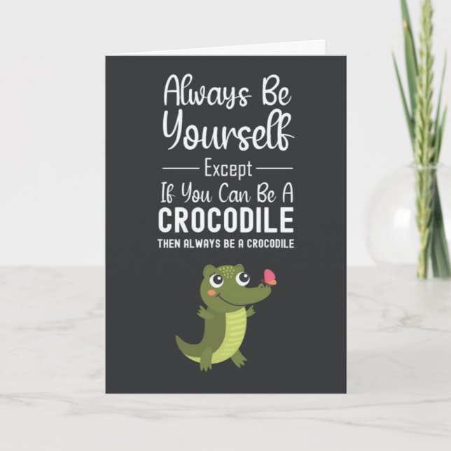 Funny Cute Crocodile Lover Cards Animal Cool  Kort (Framsida)