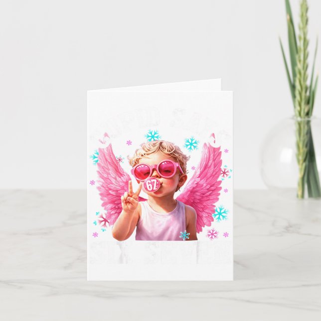 Funny Cute Cud Says Six Seven Valentine's Day 67 M Kort (Framsida)