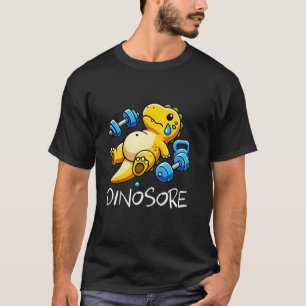 Funny Cute Dinosaur Workout Gym Fitness Weightlift T Shirt