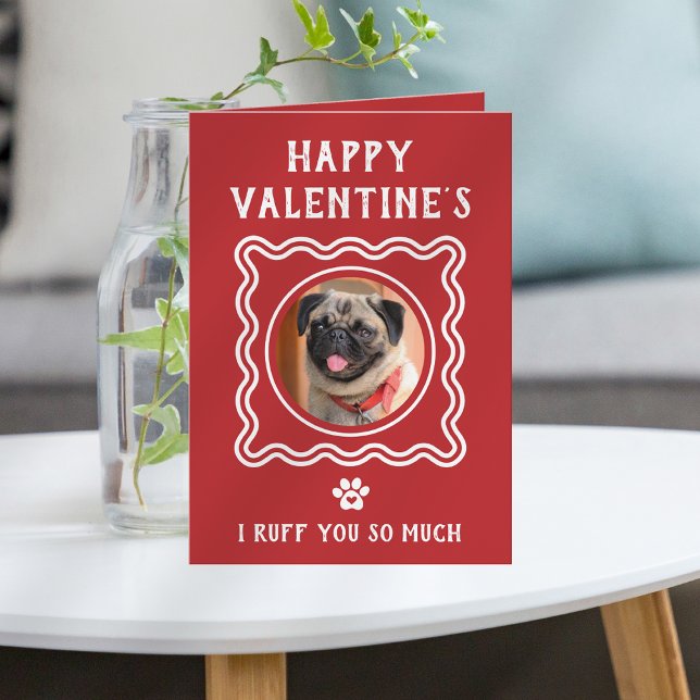 Funny Cute Dog Parent Happy Valentine's Day Helgkort (Skapare uppladdad)