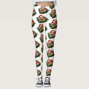 Funny Cute Dreaming Santa Kattunge Klaw Leggings