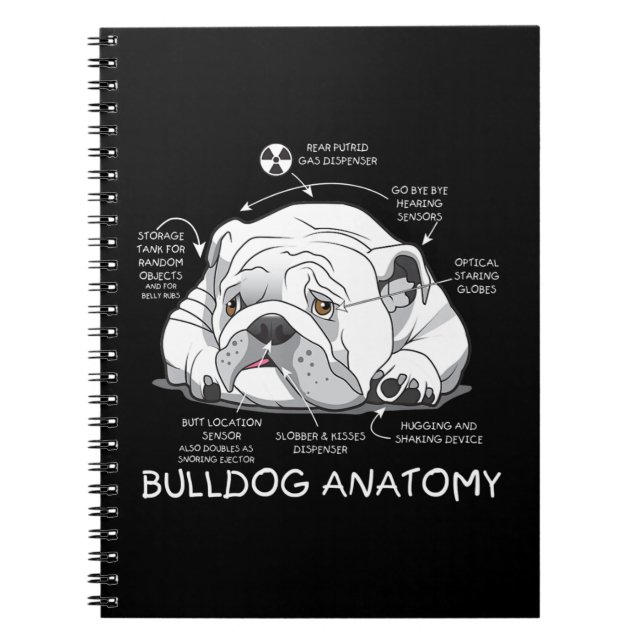 Funny Cute English Bulldog Anatomy Hund Biology Anteckningsbok (Framsidan)