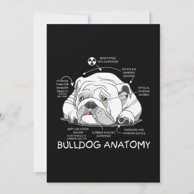 Funny Cute English Bulldog Anatomy Hund Biology Julkort (Framsida)
