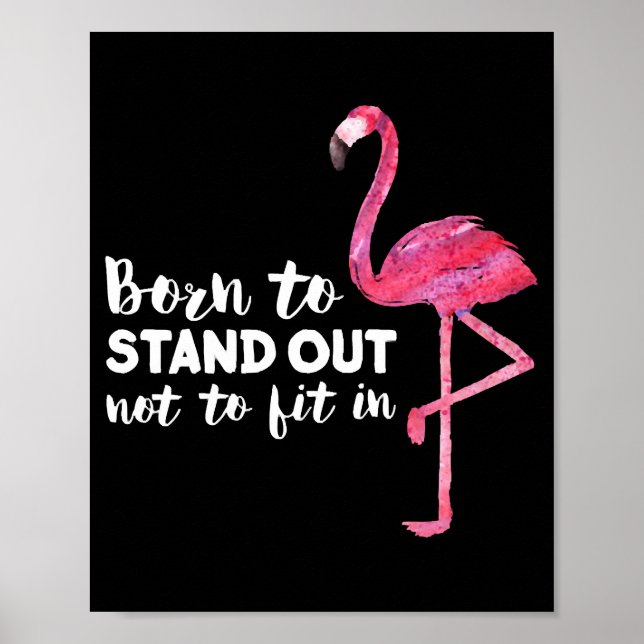 Funny Cute Flamingo Say Quote Tropik Animal Poster (Framsidan)