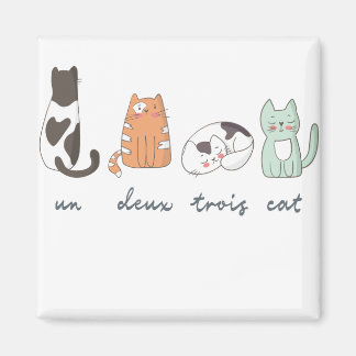 Funny Cute Fransk Cat Magnet