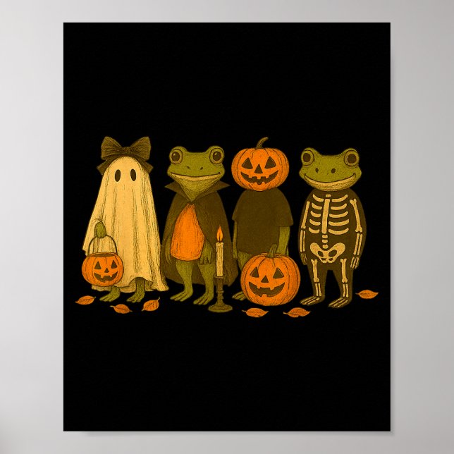 Funny Cute Frog Halloween Costumes  Poster (Framsidan)
