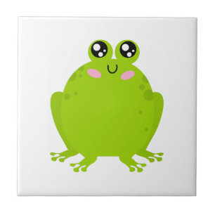 Funny Cute Frog Kakelplatta
