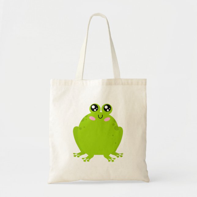 Funny Cute Frog Tygkasse (Framsidan)