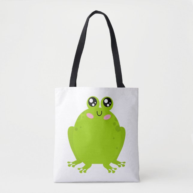 Funny Cute Frog Tygkasse (Framsida)