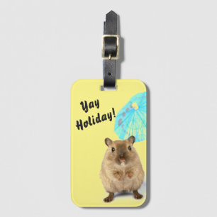Funny Cute Gerbil Summer Helgdag Gult Bagagebricka