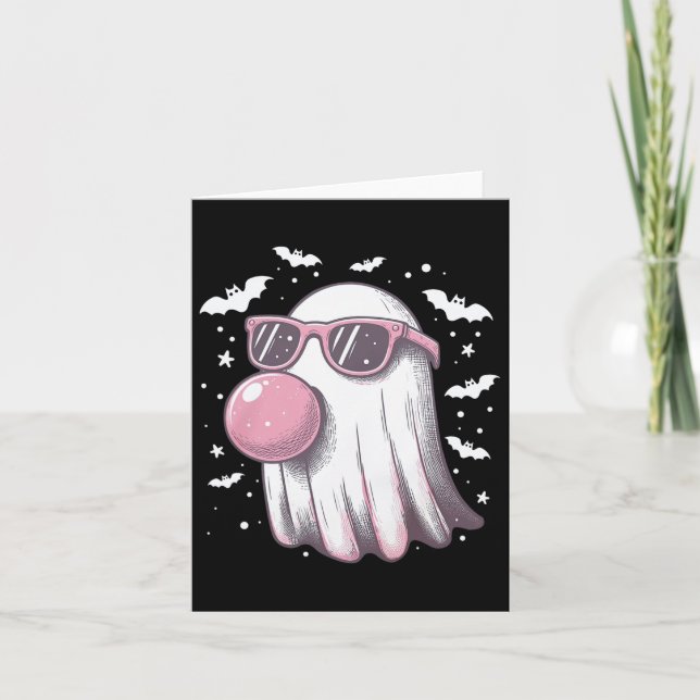 Funny Cute Ghost Girls Halloween Cute Ghost Women Kort (Framsida)