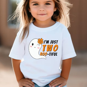 Funny Cute Ghost Halloween 2 år gammal 2:a födelse T Shirt
