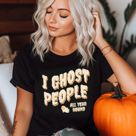 Funny Cute Ghost People Halloween Orange T Shirt