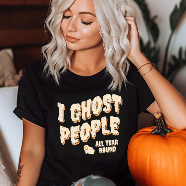 Funny Cute Ghost People Halloween Orange T Shirt (Skapare uppladdad)