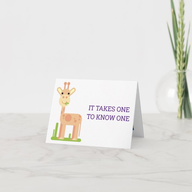 Funny Cute Giraffe Kids Girl Boy Aim High Birthday Kort (Framsida)