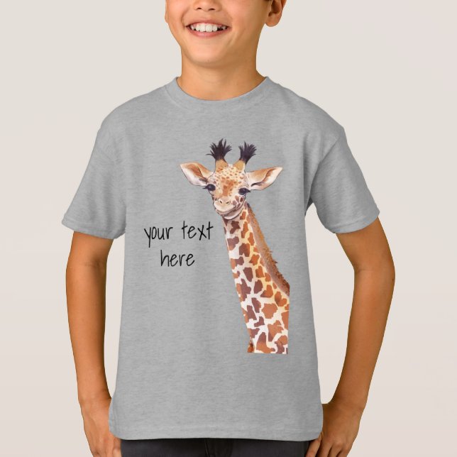 Funny Cute Giraffe Personlig T Shirt (Framsida)