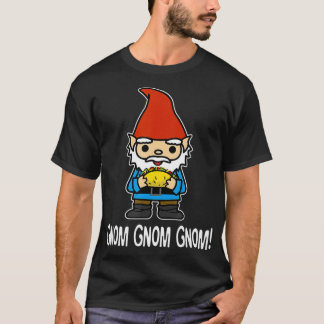Funny Cute Gnome Eating a Taco Saying Gnom Gnom Gn T Shirt