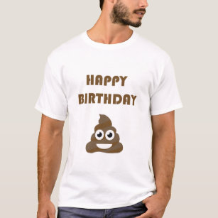 Funny Cute Grattis på födelsedagen Party Poop Emoj T-shirt