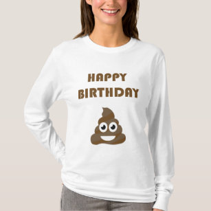 Funny Cute Grattis på födelsedagen Party Poop Emoj T Shirt
