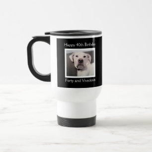 Funny Cute Grumpy White Hund 40:e födelsedagen sva Resemugg