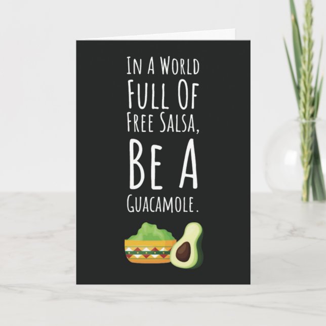 Funny Cute Guacamole Cards Fiesta Avocado Mexican Kort (Framsida)