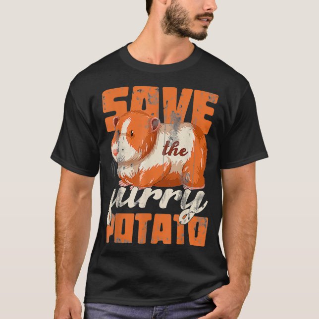 Funny Cute Guinea Gris _1  T Shirt (Framsida)