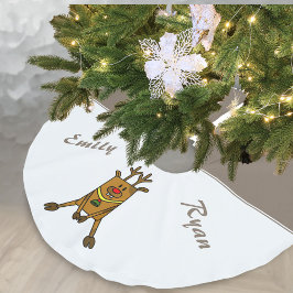 Funny Cute Hjort Kids Namn Julgransmatta Borstad Polyester