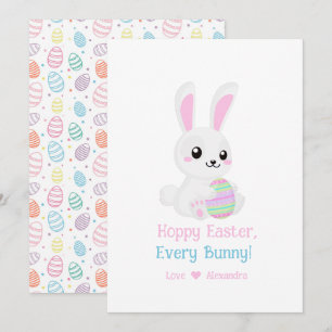 Funny Cute Hoppy Påsk Varje Bunny White Julkort