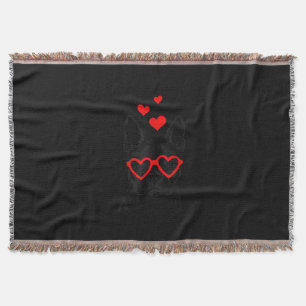 Funny Cute Hund American Boston Terrier Valentine Filt