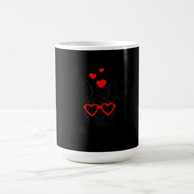 Funny Cute Hund American Boston Terrier Valentine Kaffemugg (Center)