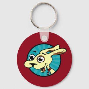 FUNNY CUTE HUND BASIC BUTTON ROUND NYCKELRING